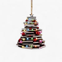 Bücherliebhaber | Pendelleuchte Bücher in flachem 2D-Acryl - Kreative Weihnachtsdekoration für Zuhause und Fenster