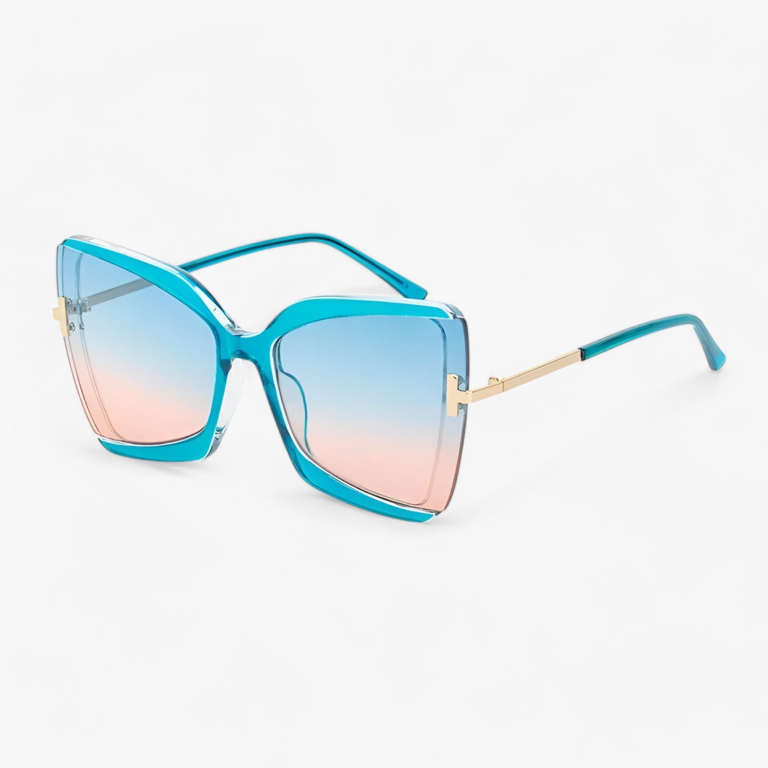 Andrea | Katzenaugen-Sonnenbrille mit T-Rahmen - gewagter Stil, lebendige Farben