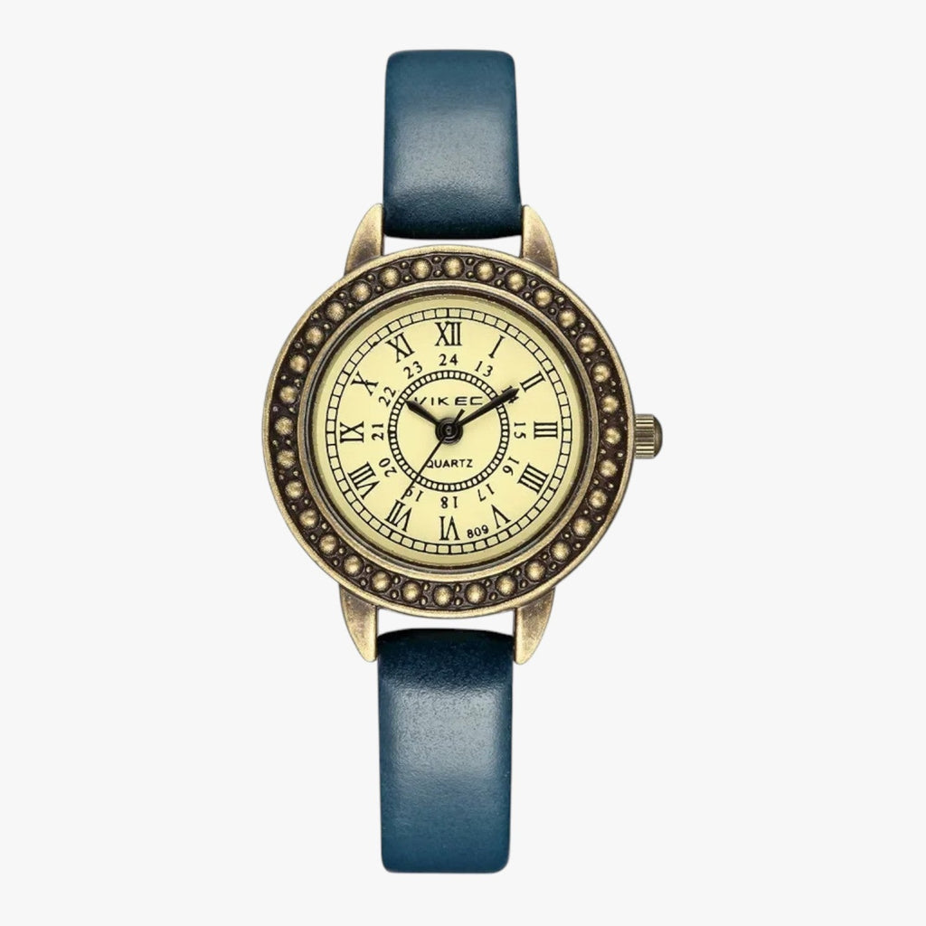 Laurel | Vintage Lederuhr mit römischem Ziffernblatt