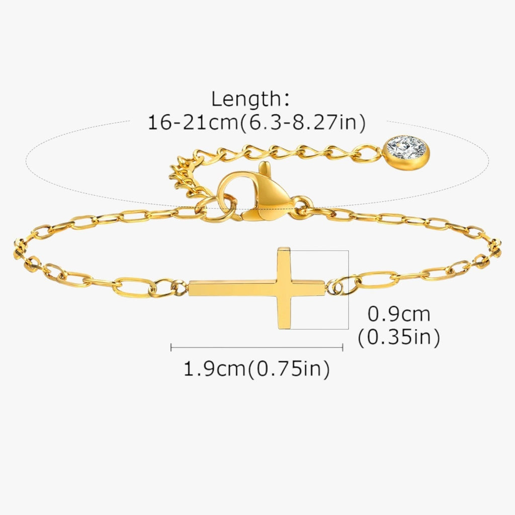 Elisa | Armband mit Kreuz aus Edelstahl – Wasserfest Eleganz