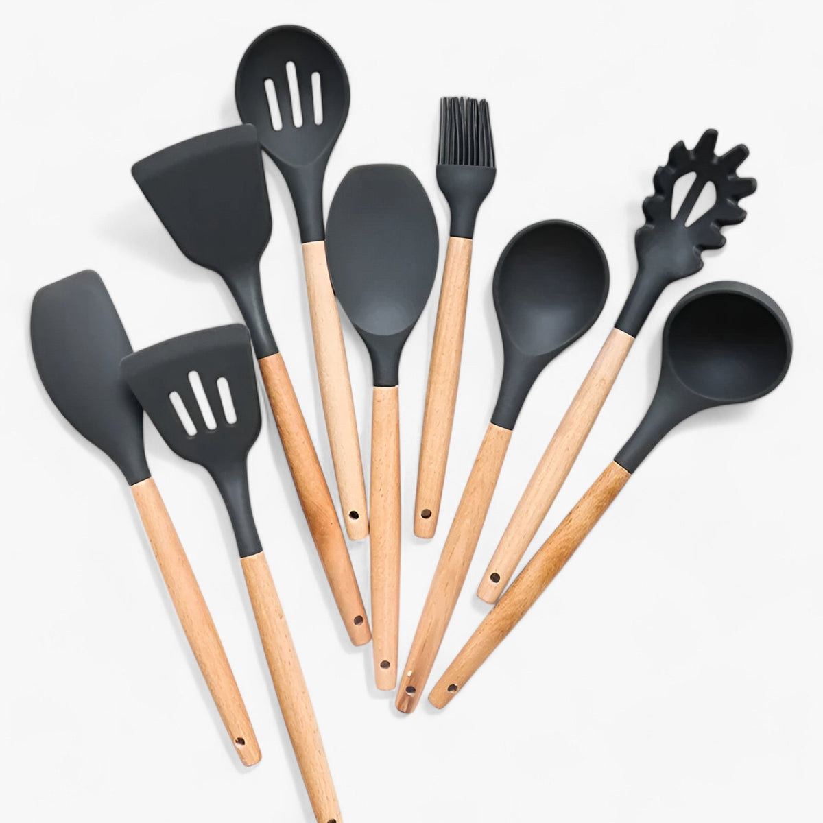 Set von 12 Küchenhelfern aus Silikon