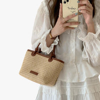Herbst | Leichte Strohtasche für den Sommer, Chic und bereit für den Strand
