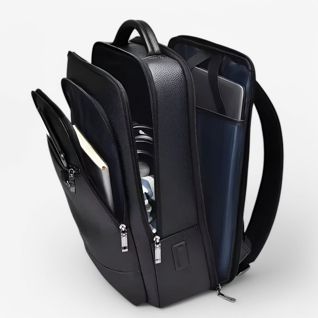 Leonardo | Rucksack aus Leder mit USB