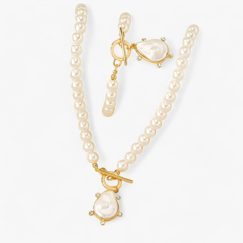 Unregelmäßiges Perlen-Schmuckset – Elegant & Auffällig