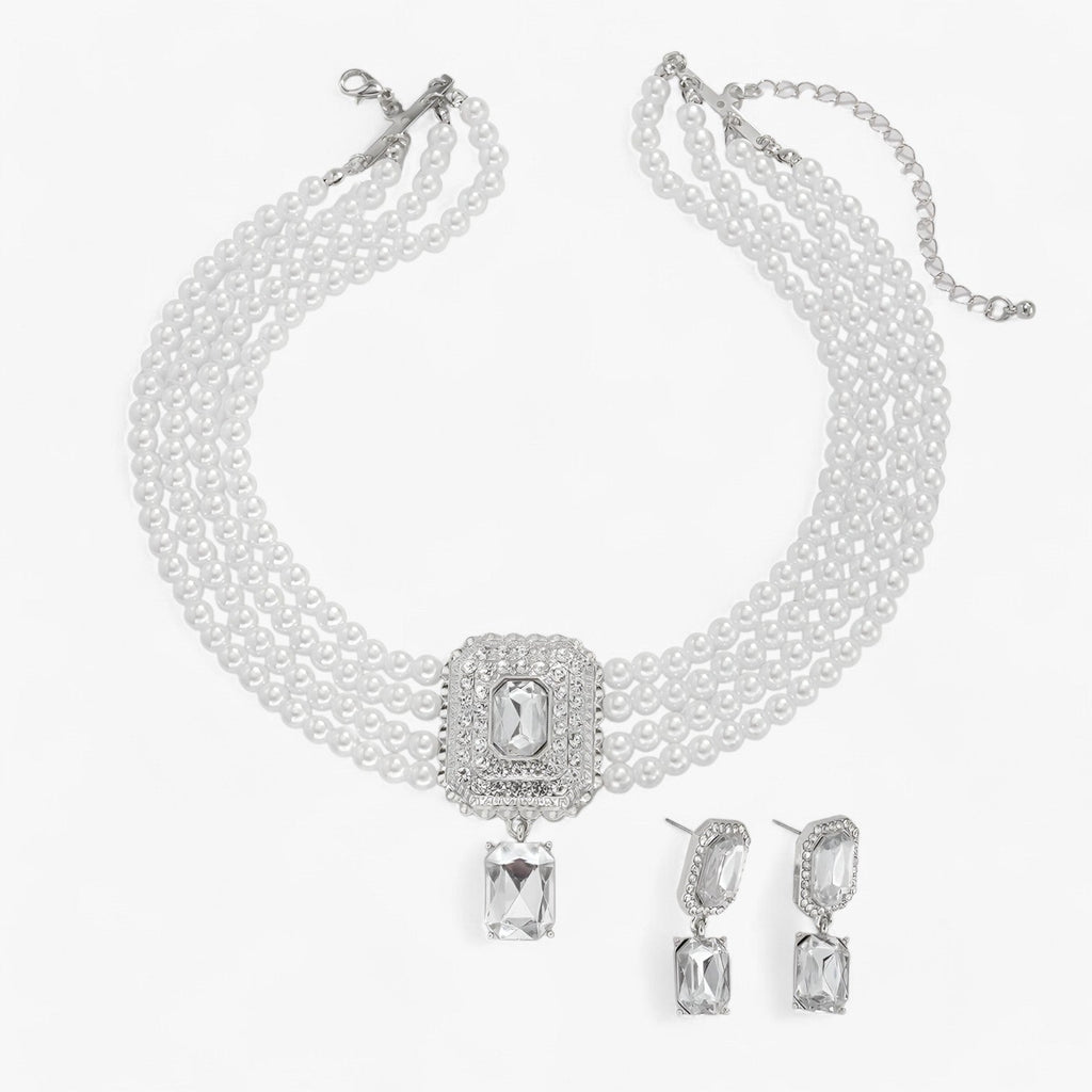 Lacteo Retro Eleganz: Mehrlagiges Perlen-Schmuckset für Damen