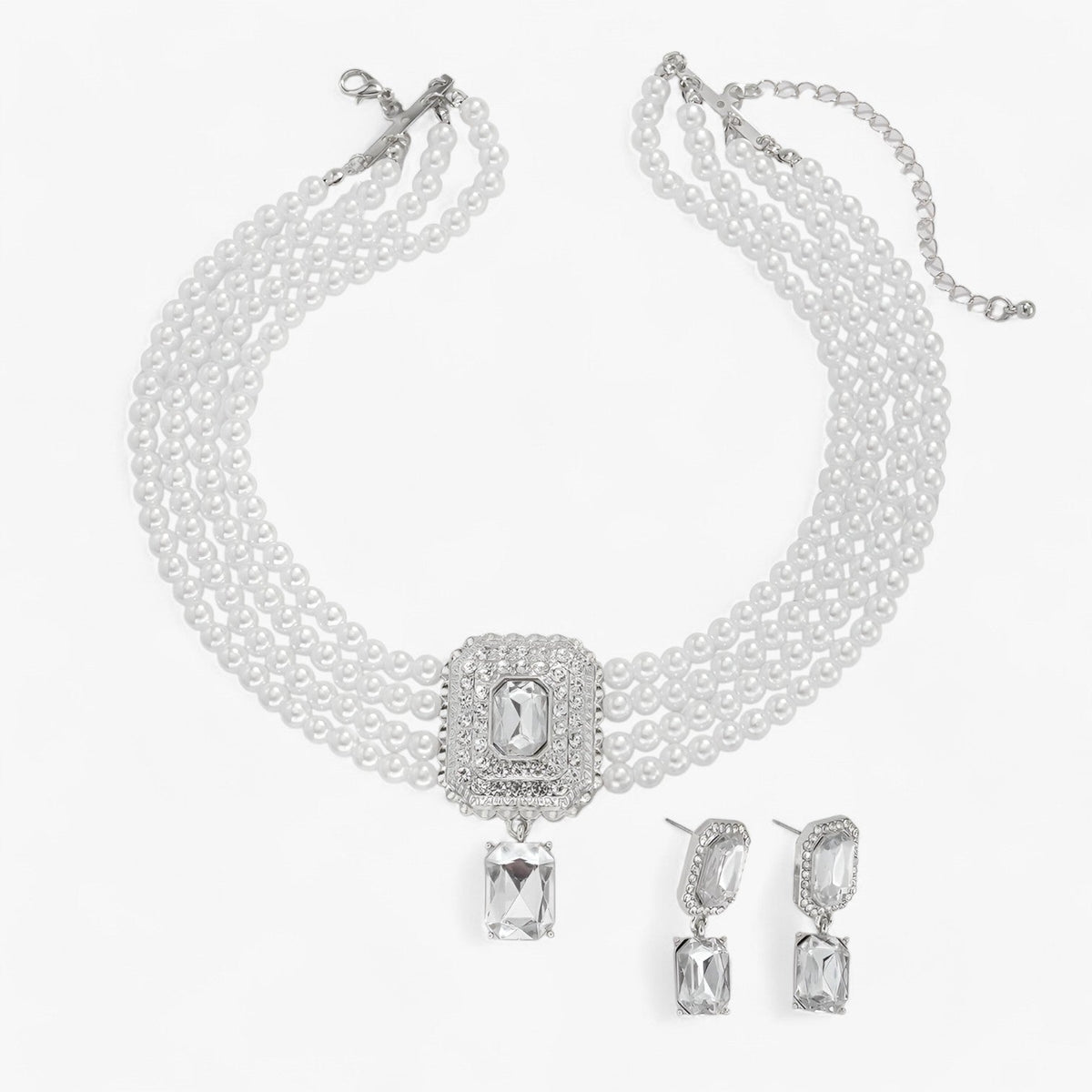 Lacteo Retro Eleganz: Mehrlagiges Perlen-Schmuckset für Damen