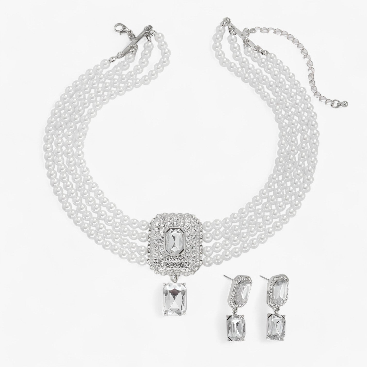 Lacteo Retro Eleganz: Mehrlagiges Perlen-Schmuckset für Damen