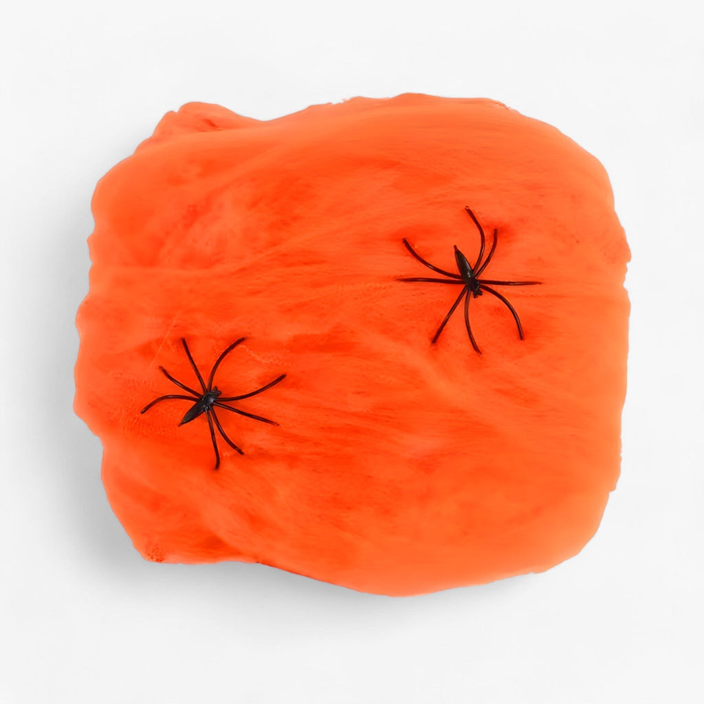 Halloween-Webennetz - Dehnbares Spinnennetz und Spinnen für düstere Party-Accessoires