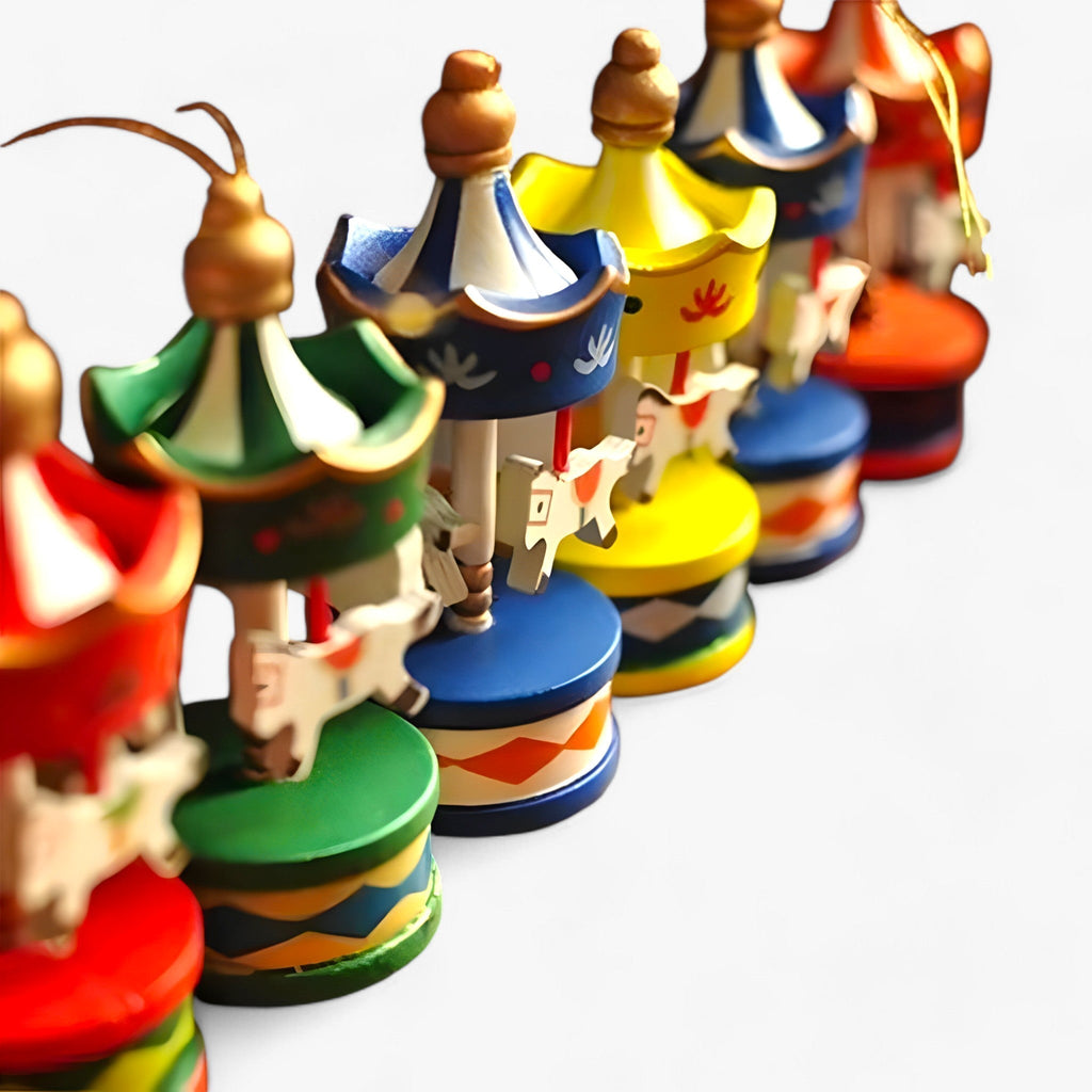 Draaimolen | Miniatur Holzpferd Ornamente für Weihnachten - Unterhaltung und Geschenke für Kinder