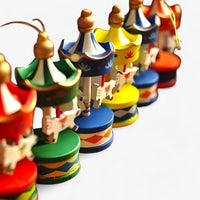 Draaimolen | Miniatur Holzpferd Ornamente für Weihnachten - Unterhaltung und Geschenke für Kinder