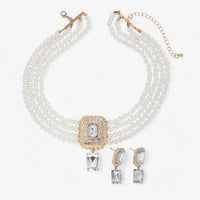 Lacteo Retro Eleganz: Mehrlagiges Perlen-Schmuckset für Damen