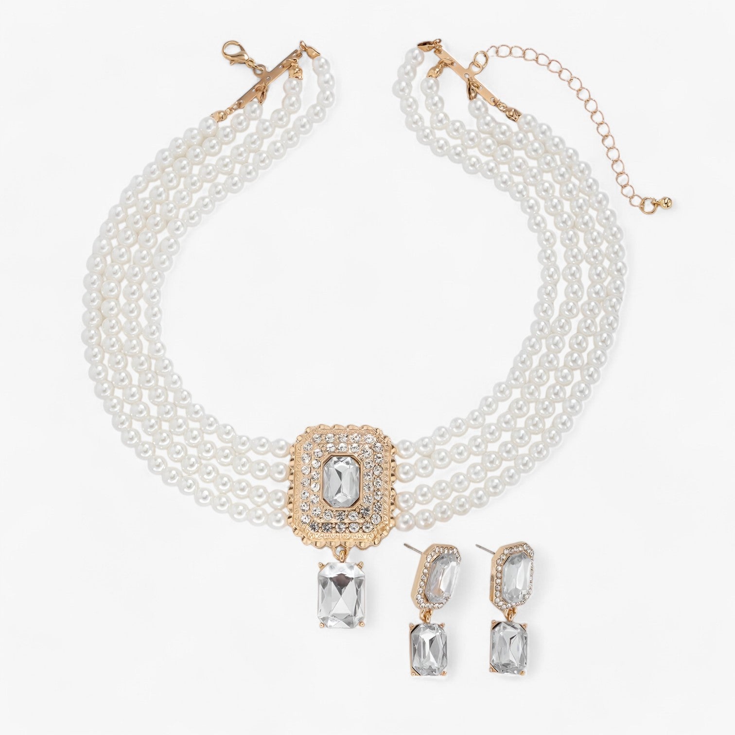 Lacteo Retro Eleganz: Mehrlagiges Perlen-Schmuckset für Damen
