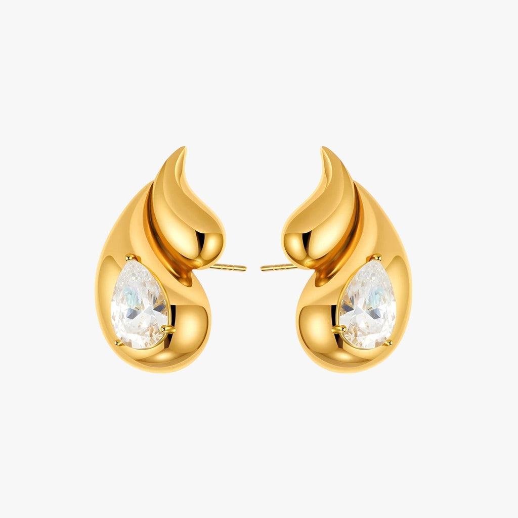 Naomi | Leichte und funkelnde goldene Ohrhängelampen