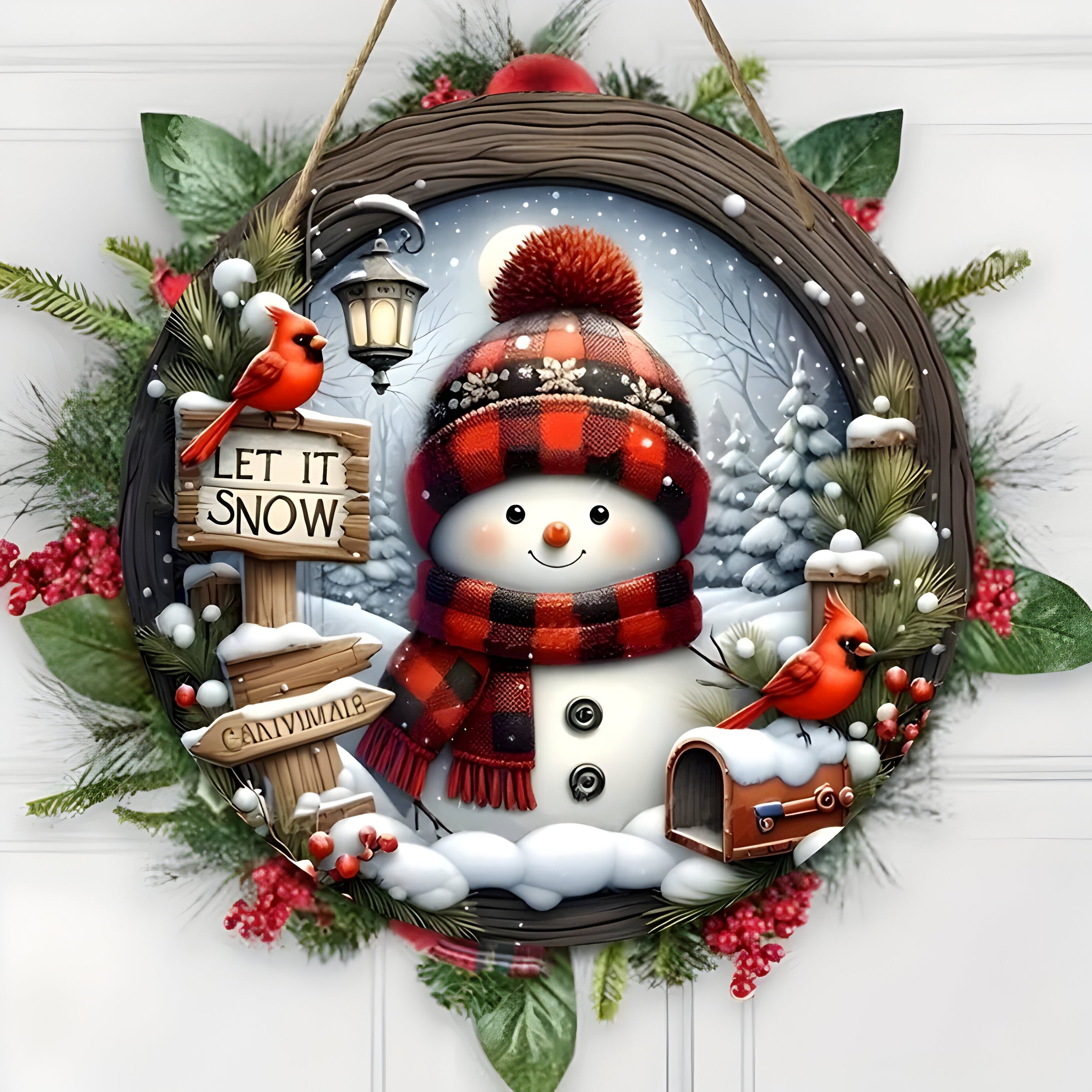 Festliche Eleganz | Weihnachts Tischmittelstück Acryl Kranz - Perfekt für Wand- oder Türdekoration
