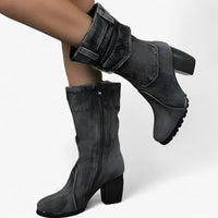 Sierra | Cowboystiefel aus Denim mit hohem Absatz