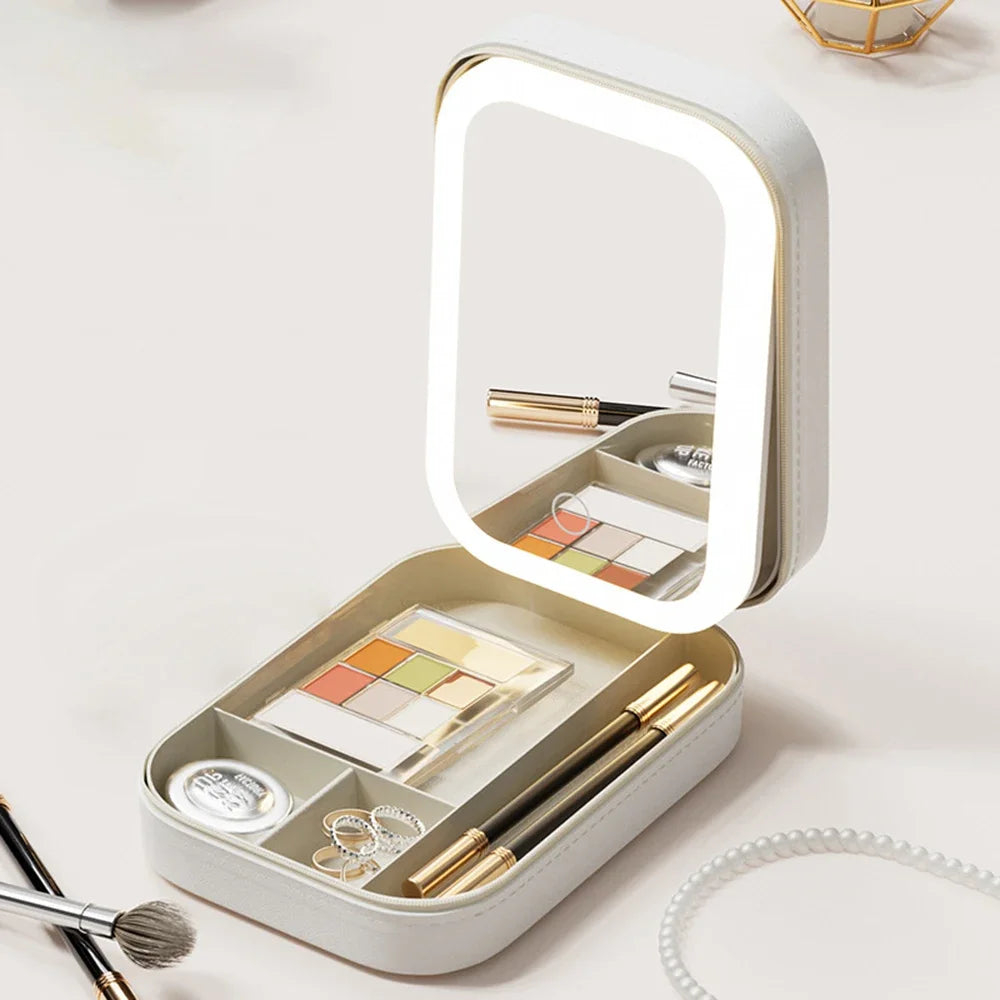 GlamBox™ - Dreifarbiger verstellbarer Make-up-Spiegelkoffer