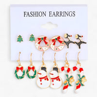 Sparkle | Set aus 6 Paar Weihnachtsohrringen - Funkelnde Designs aus Zirkonia