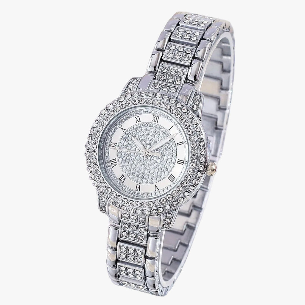 Evelynn | Elegante Damenarmbanduhr aus Stahl und Kristall