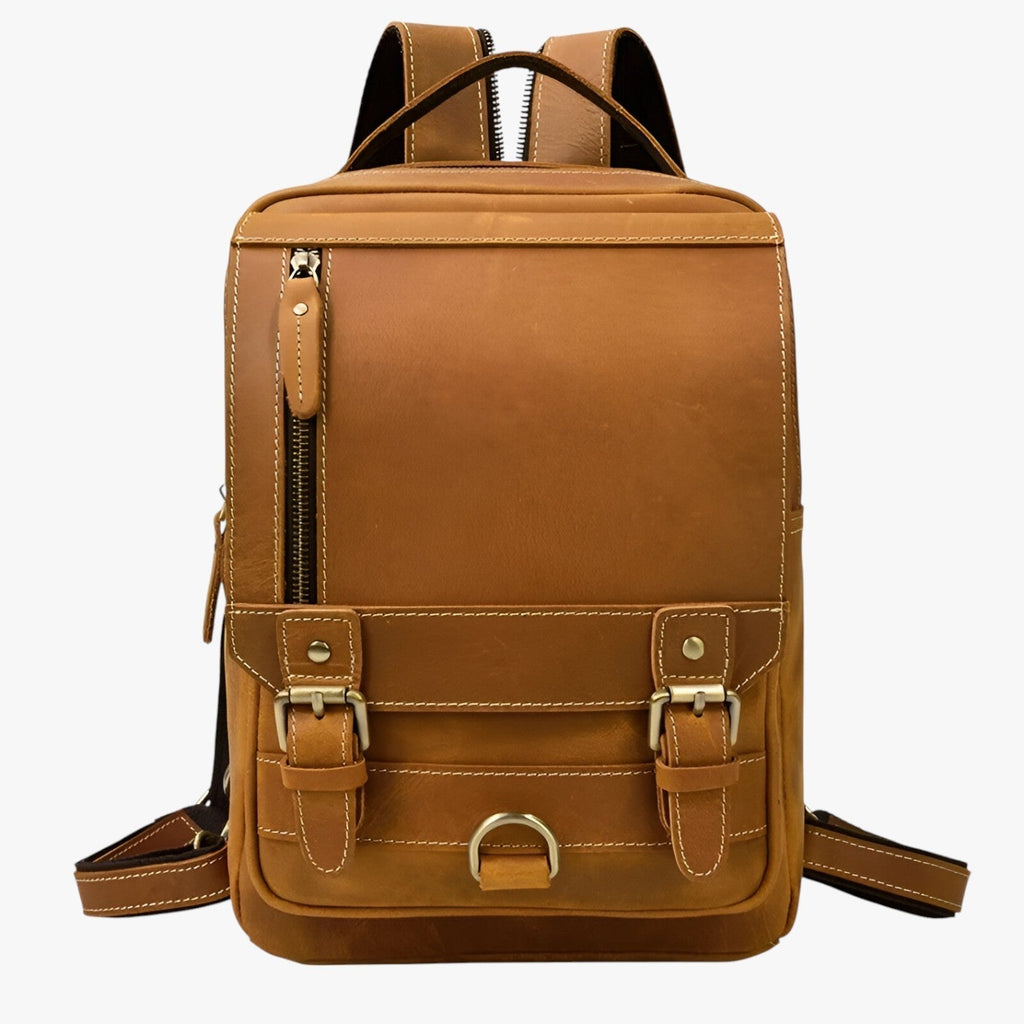 Jake | Vintage Leder Rucksack mit doppeltem Gebrauch