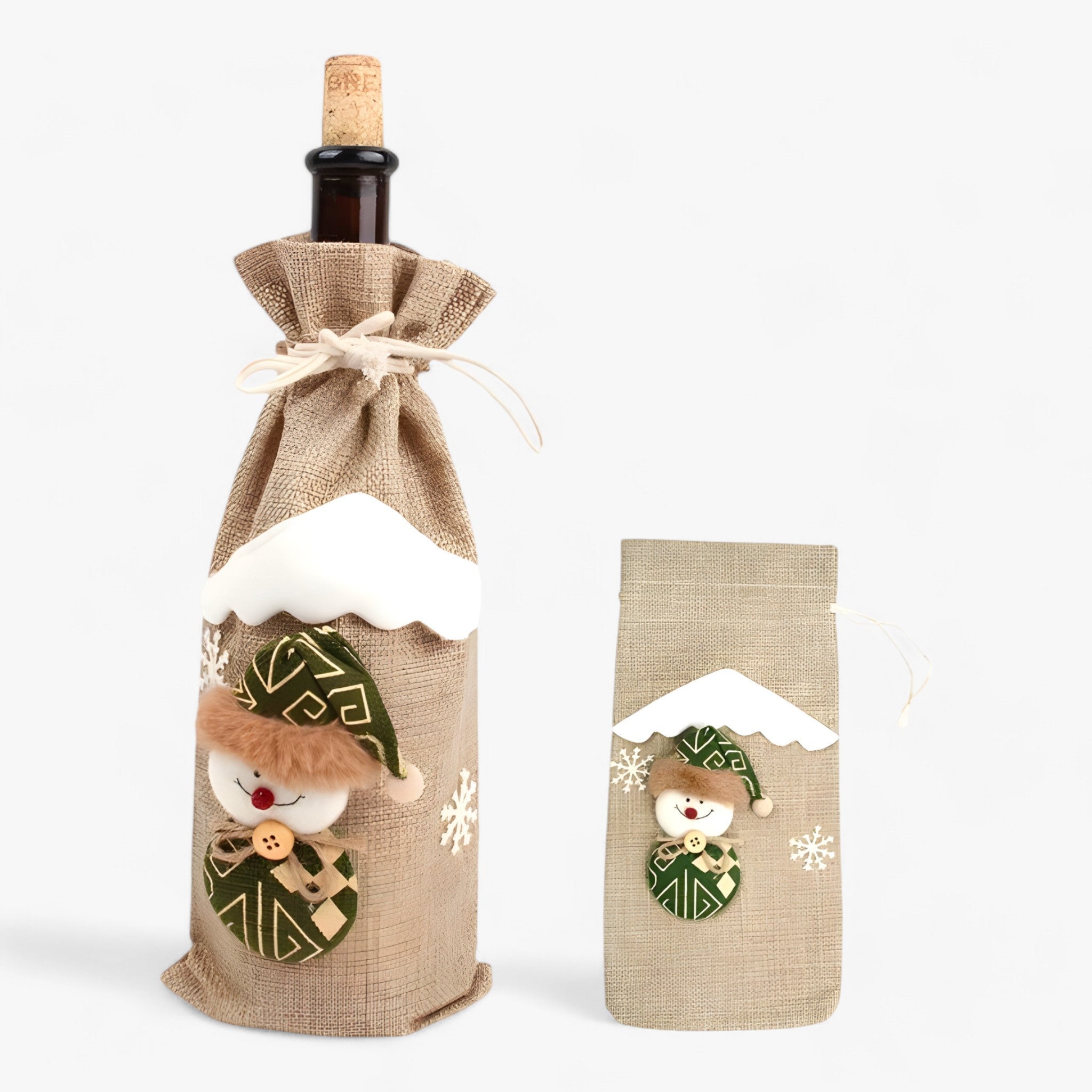 FengRise Dekoration | Flasche Hülle Weihnachtsmann - Geschenkhalter in Weihnachtsstrümpfen - Weihnachtsgeschirr - Neujahrs Geschenk