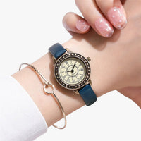 Laurel | Vintage Lederuhr mit römischem Ziffernblatt