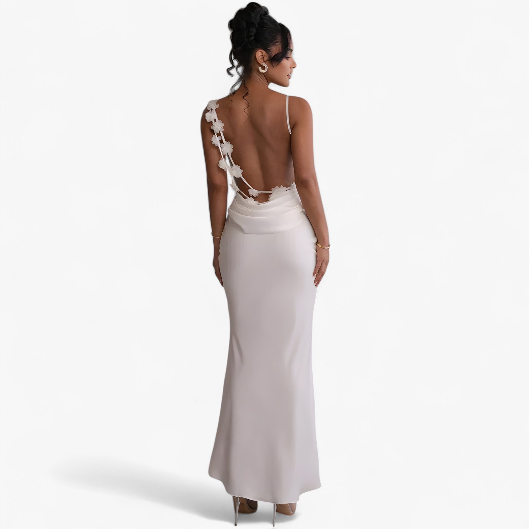 Rianne | Maxikleid mit Blumenmuster rückenfrei