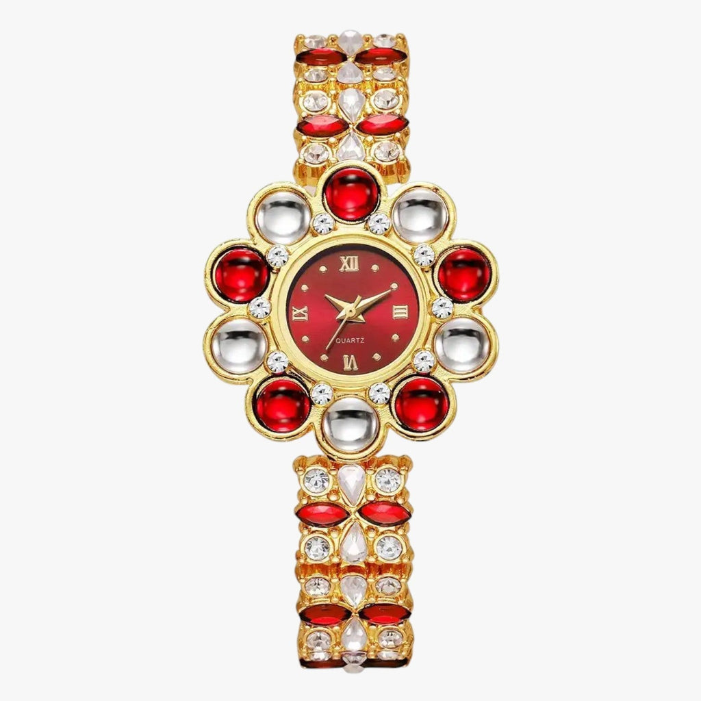 Lilliana | Elegante Armbanduhr mit Blumen-Zifferblatt aus Kristall