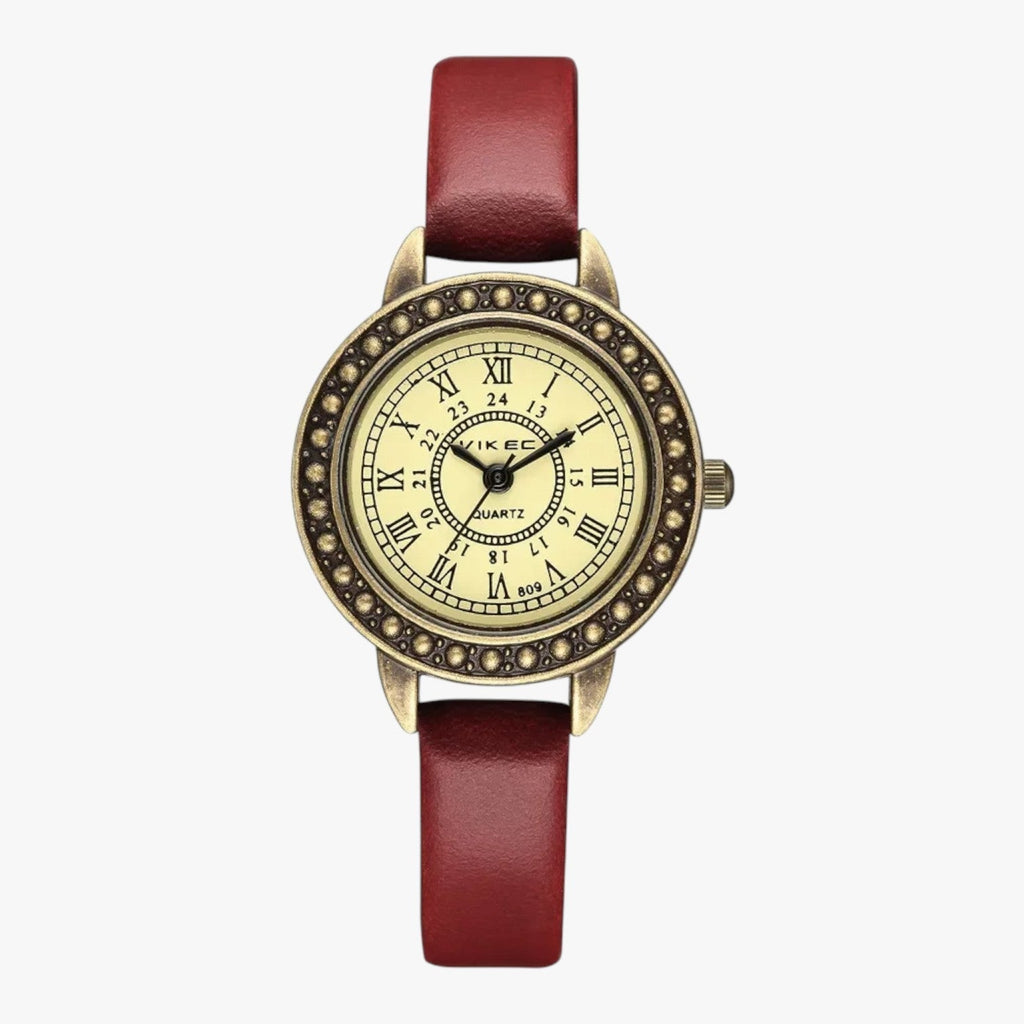 Laurel | Vintage Lederuhr mit römischem Ziffernblatt
