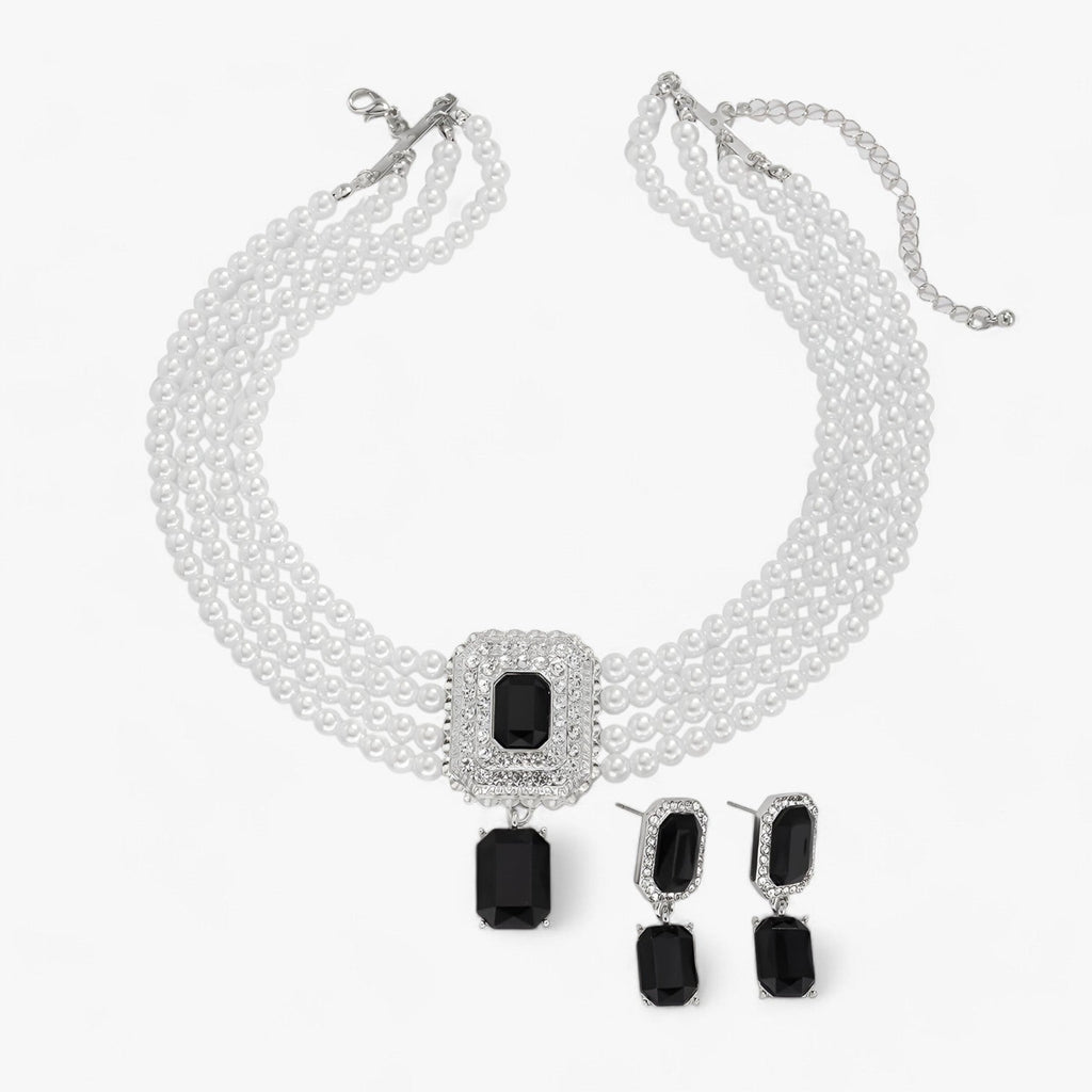 Lacteo Retro Eleganz: Mehrlagiges Perlen-Schmuckset für Damen