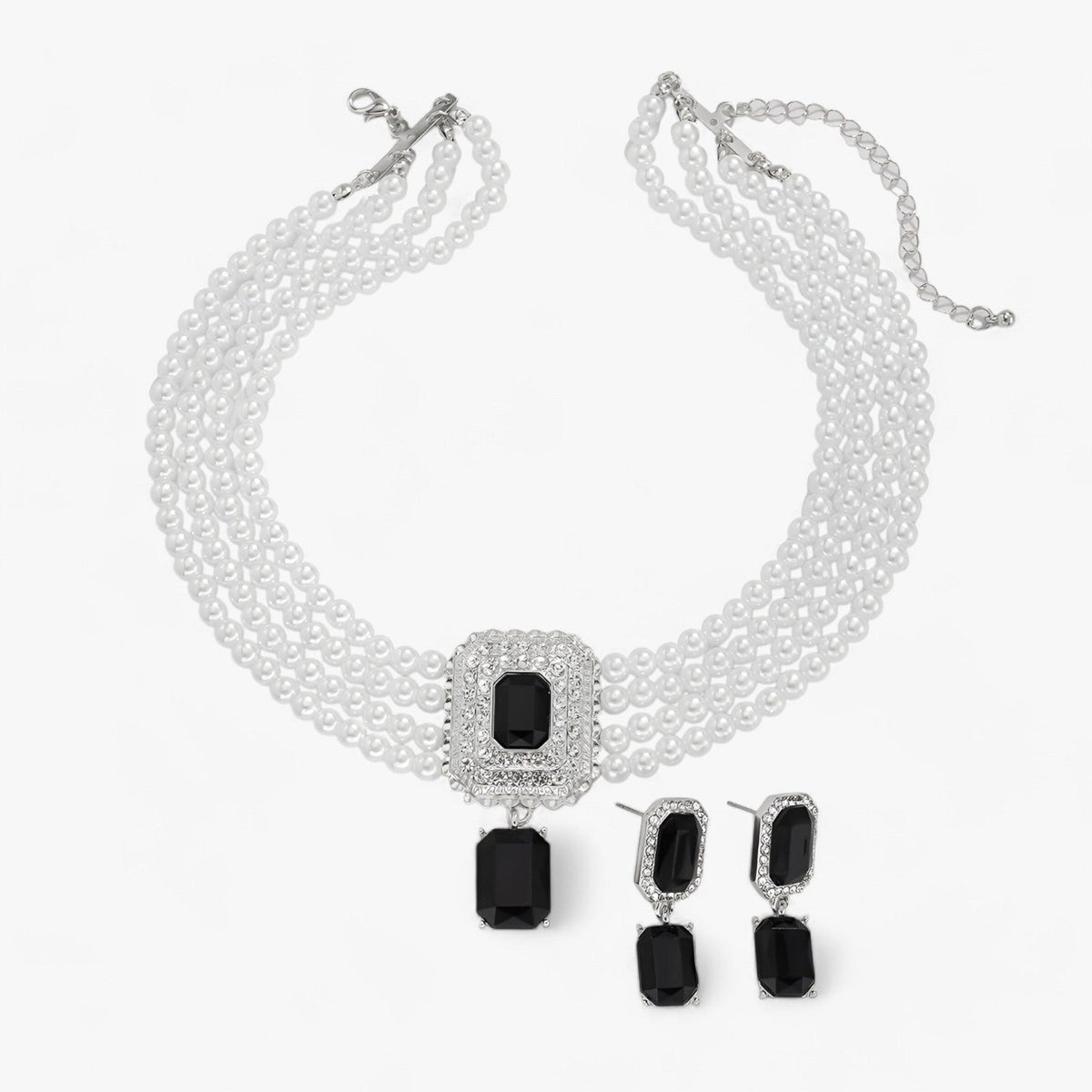 Lacteo Retro Eleganz: Mehrlagiges Perlen-Schmuckset für Damen