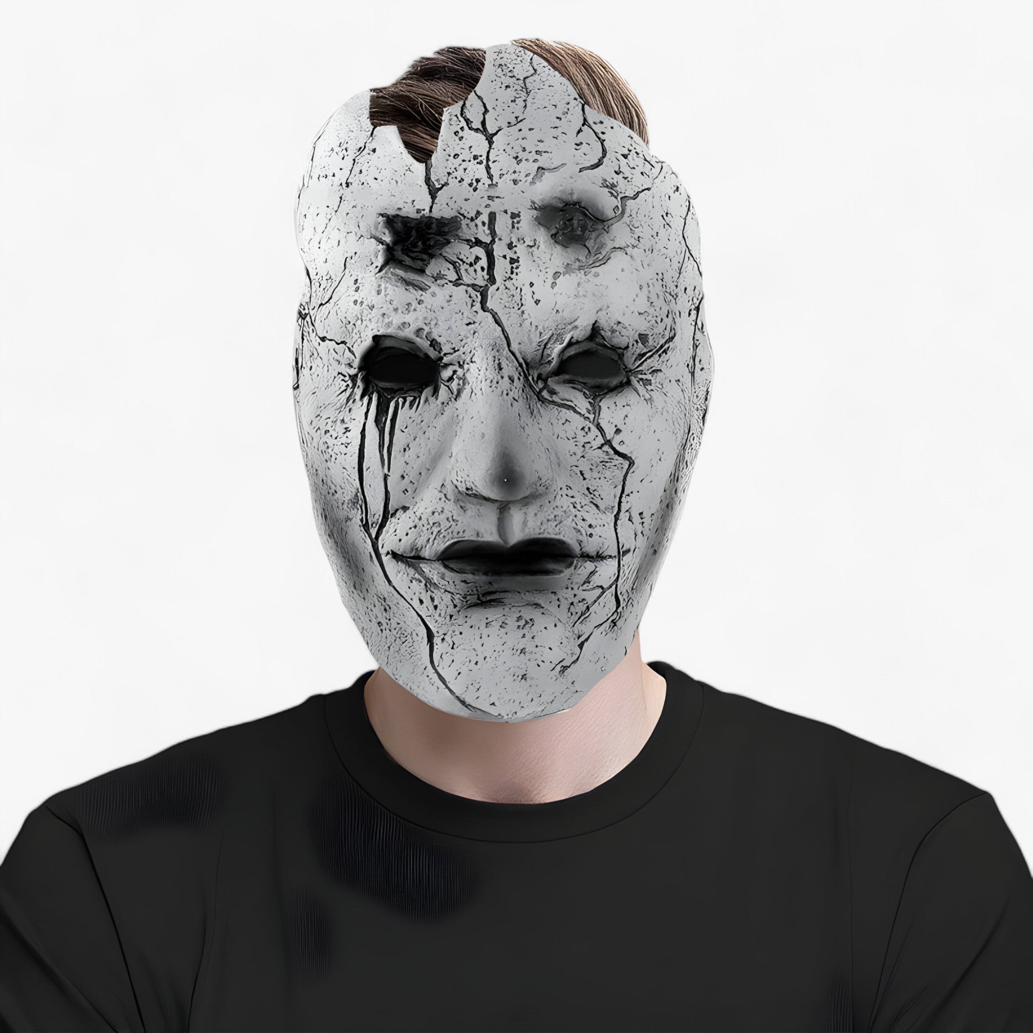Horrific Schwarz Latexmaske - Halloween-Zubehör für eine Schreckliche Atmosphäre