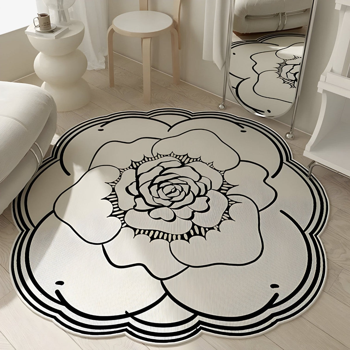 Frostine | Blumen-Kristall-Vloermat – Weich, Stilvoll & Rutschfest