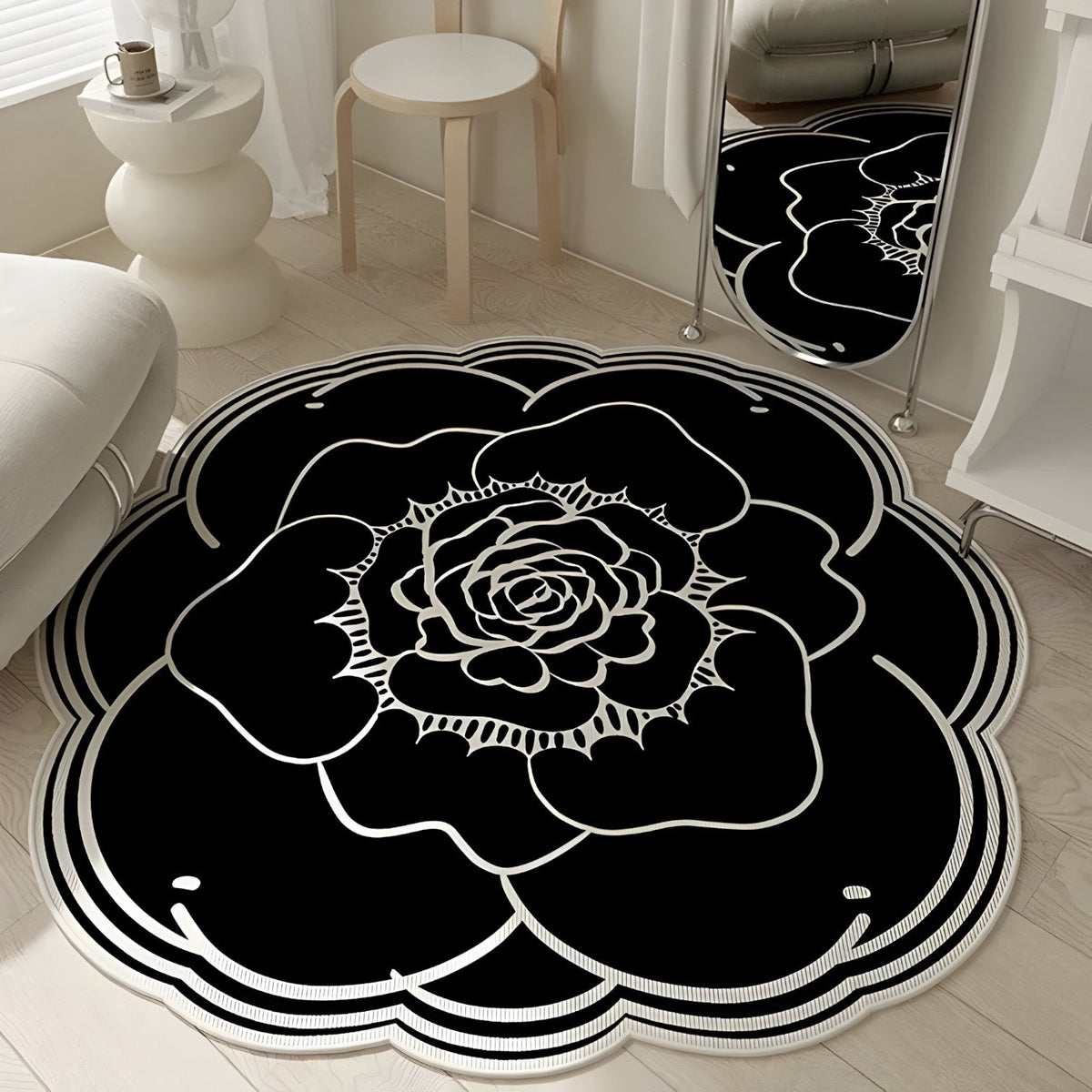 Frostine | Blumen-Kristall-Vloermat – Weich, Stilvoll & Rutschfest