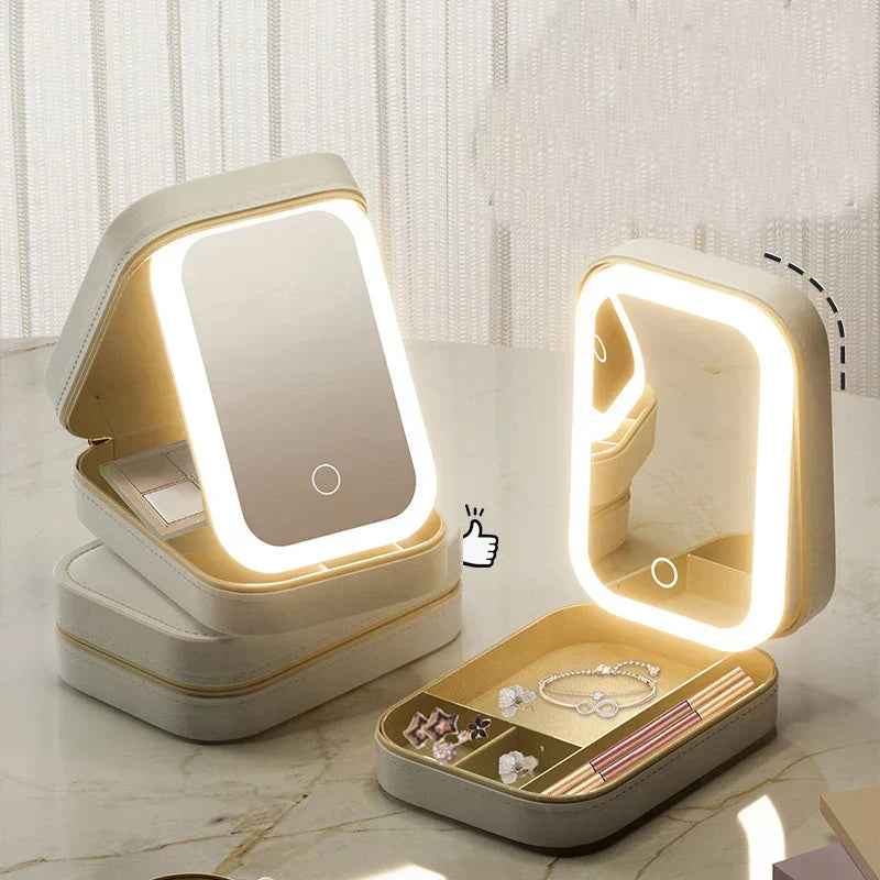 GlamBox™ - Dreifarbiger verstellbarer Make-up-Spiegelkoffer