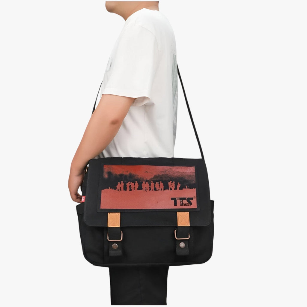 Ethan | Große Vintage-Leinenslingtasche