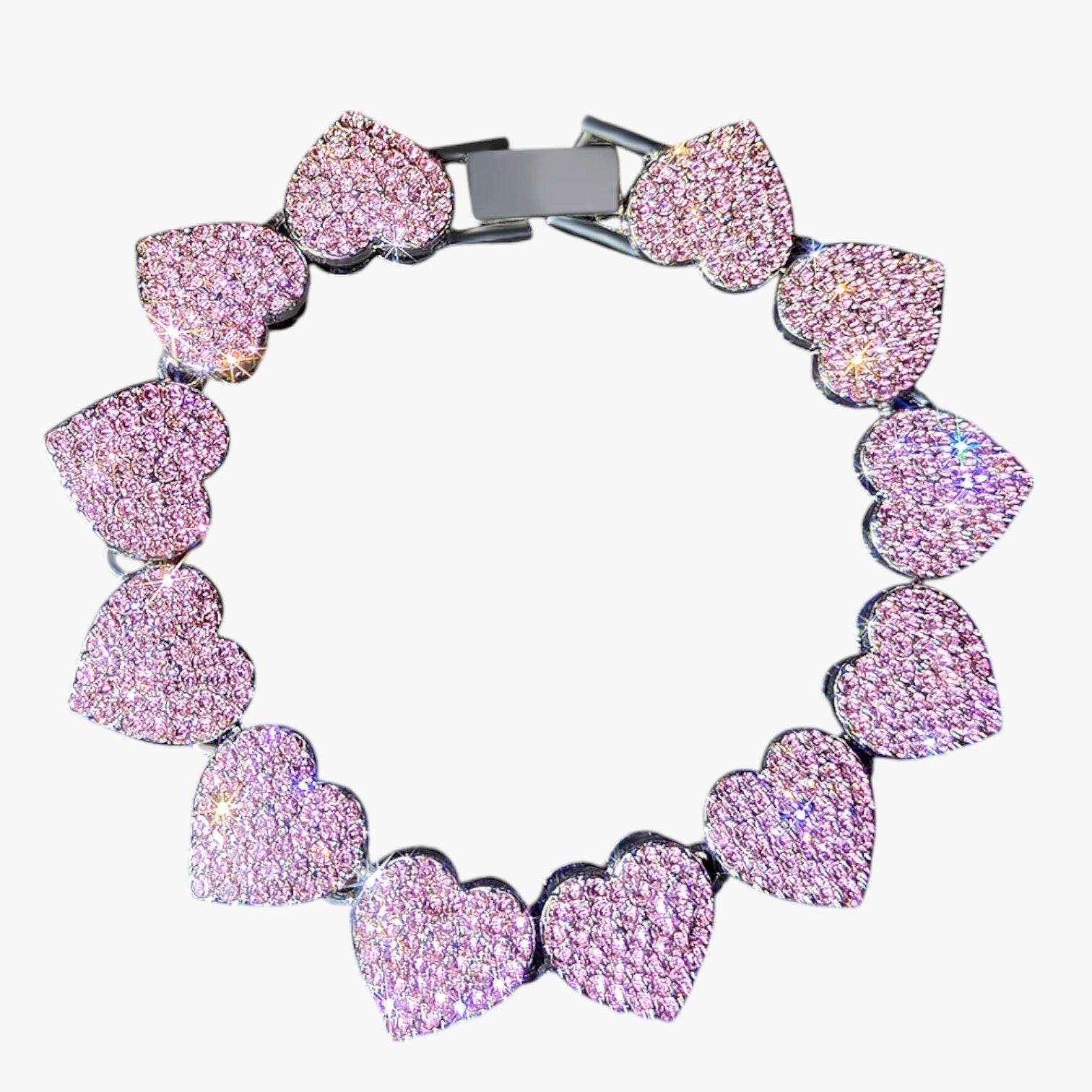 Emery | Tennisarmband mit Herz- und Kristallanhängern – Hip-Hop-Eleganz für jeden Anlass