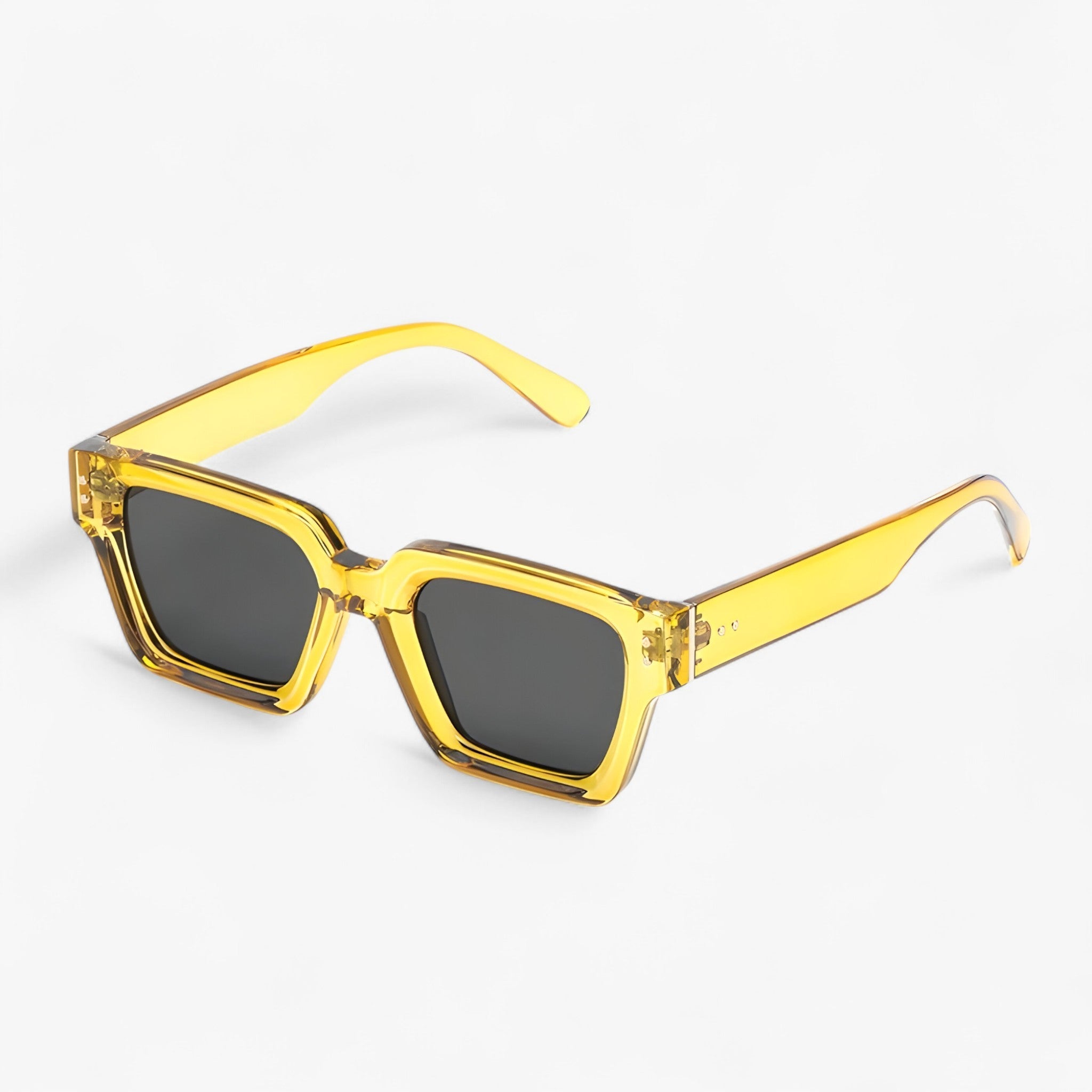 Alaric | Luxe unisex quadratische schwarze Sonnenbrille