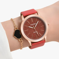 Nova | Set Eleganza Femminile 2 Uhren aus Leder für Damen und Armband, Luxusstil am Handgelenk