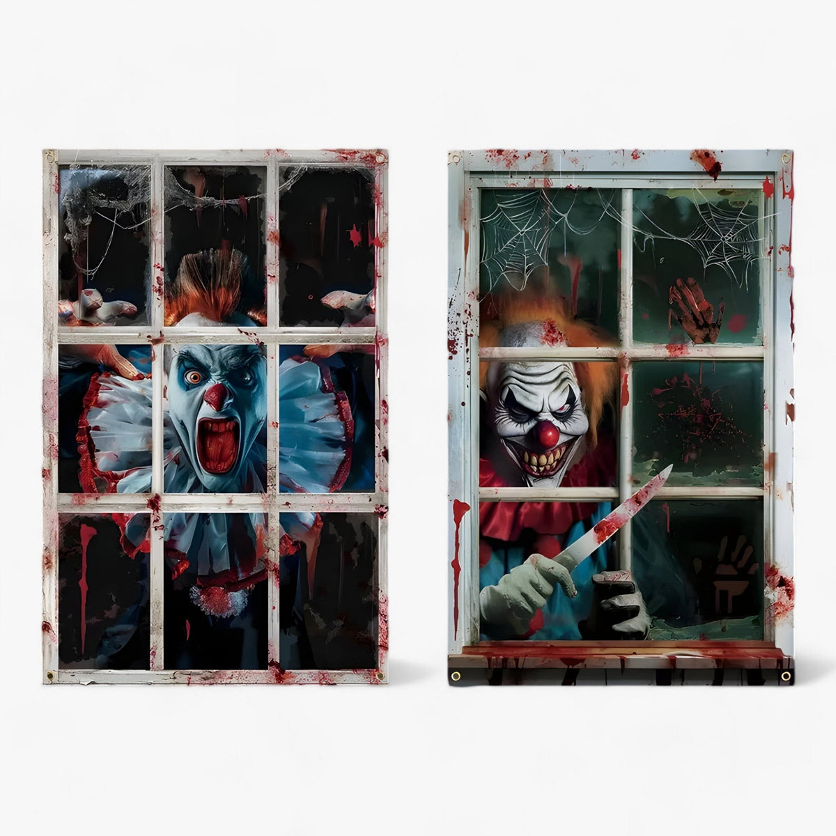 Blutdurstige Dunkelheit | Fenstervorhänge mit Halloween-Silhouette - Gruselige Horror-Dekoration