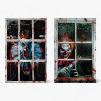 Blutdurstige Dunkelheit | Fenstervorhänge mit Halloween-Silhouette - Gruselige Horror-Dekoration