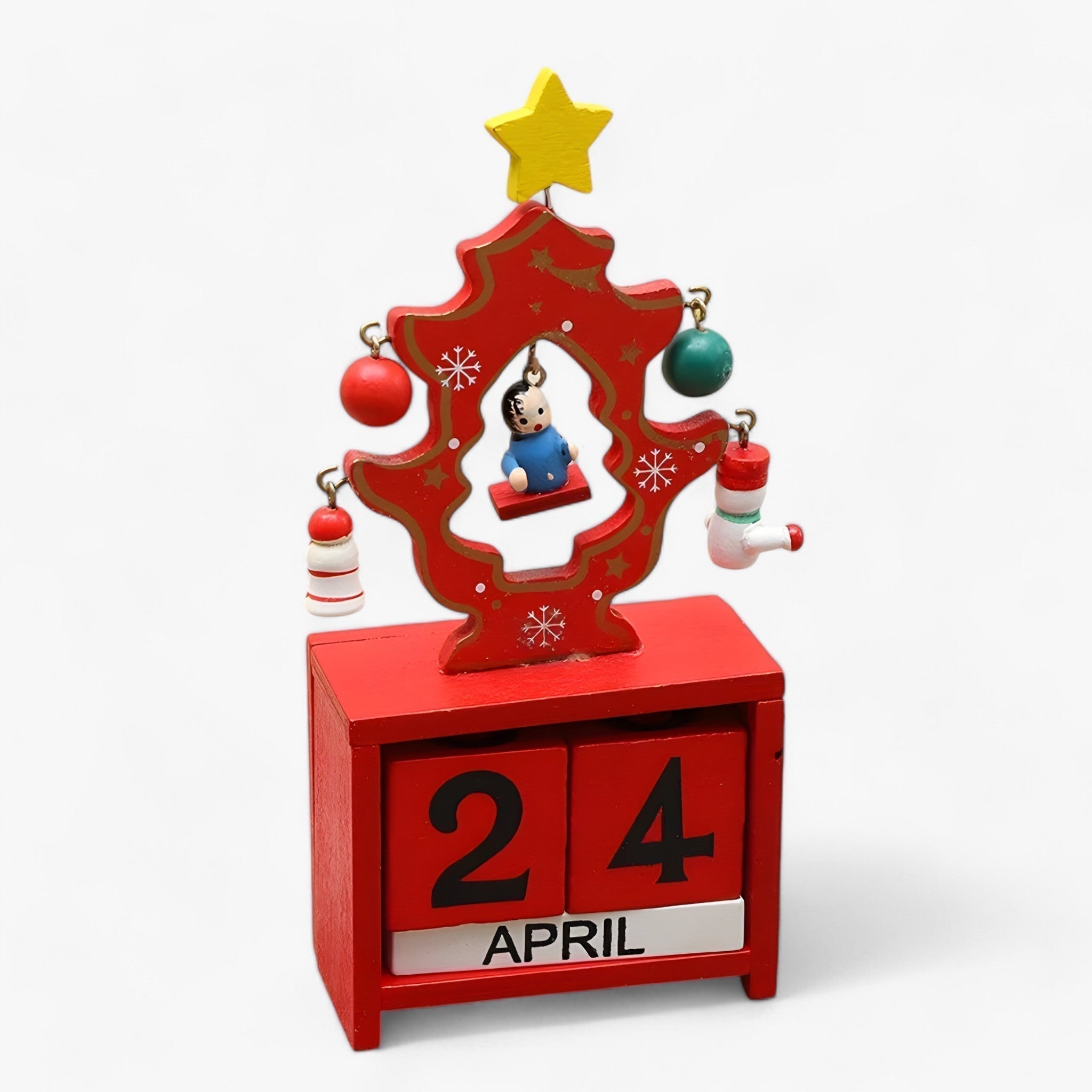 Feiertags Countdown Magie | Holz Weihnachtskalender mit Weihnachtsmann und Schneemann - Fügen Sie Ihren Feiern Aufregung hinzu