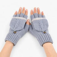 Dicke umgeschlagene gestrickte Handschuhe für Damen - für kaltes Wetter