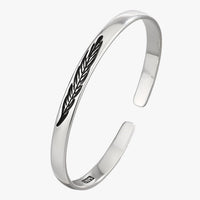 Jayce | Armband aus 925er Silber mit Goldener Feder im Vintage Punk Stil