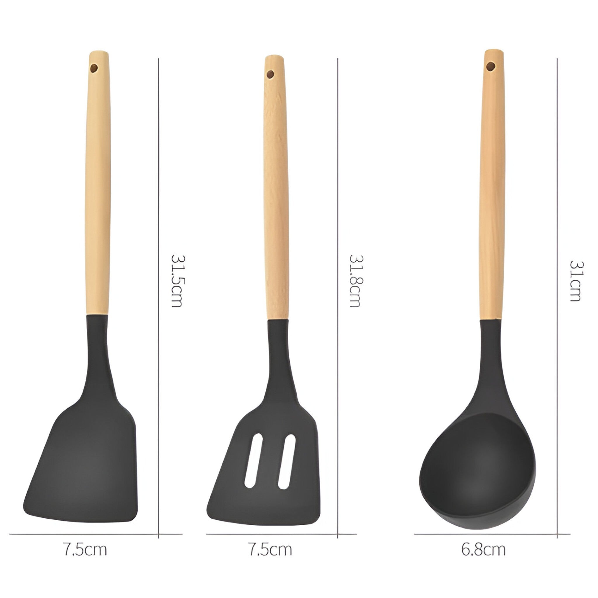Set von 12 Küchenhelfern aus Silikon