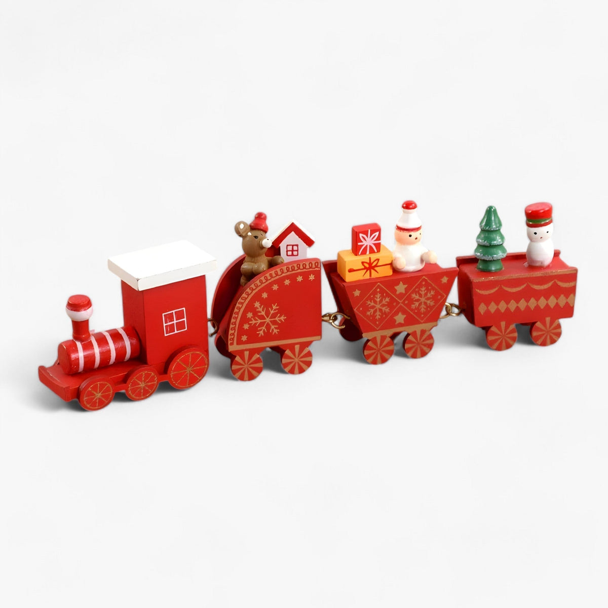 Launenhaft | Weihnachtliche Holzeisenbahn-Verzierung – festliche Dekoration und Geschenk für Kinder