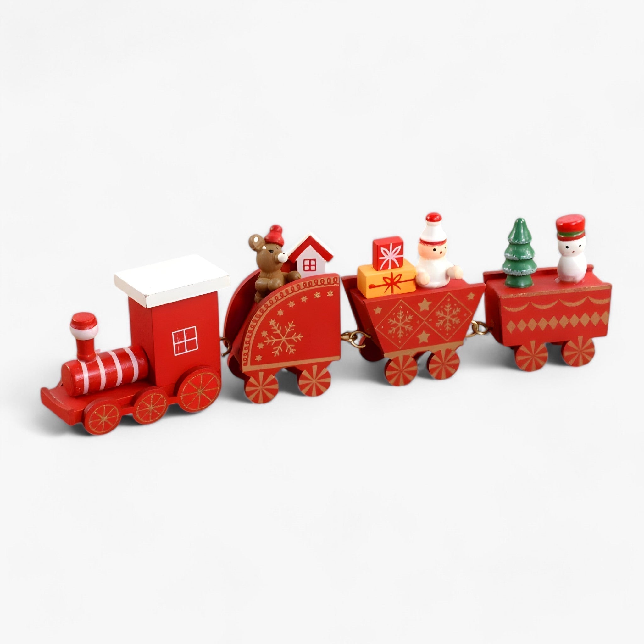 Launenhaft | Weihnachtliche Holzeisenbahn-Verzierung – festliche Dekoration und Geschenk für Kinder