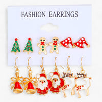Sparkle | Set aus 6 Paar Weihnachtsohrringen - Funkelnde Designs aus Zirkonia