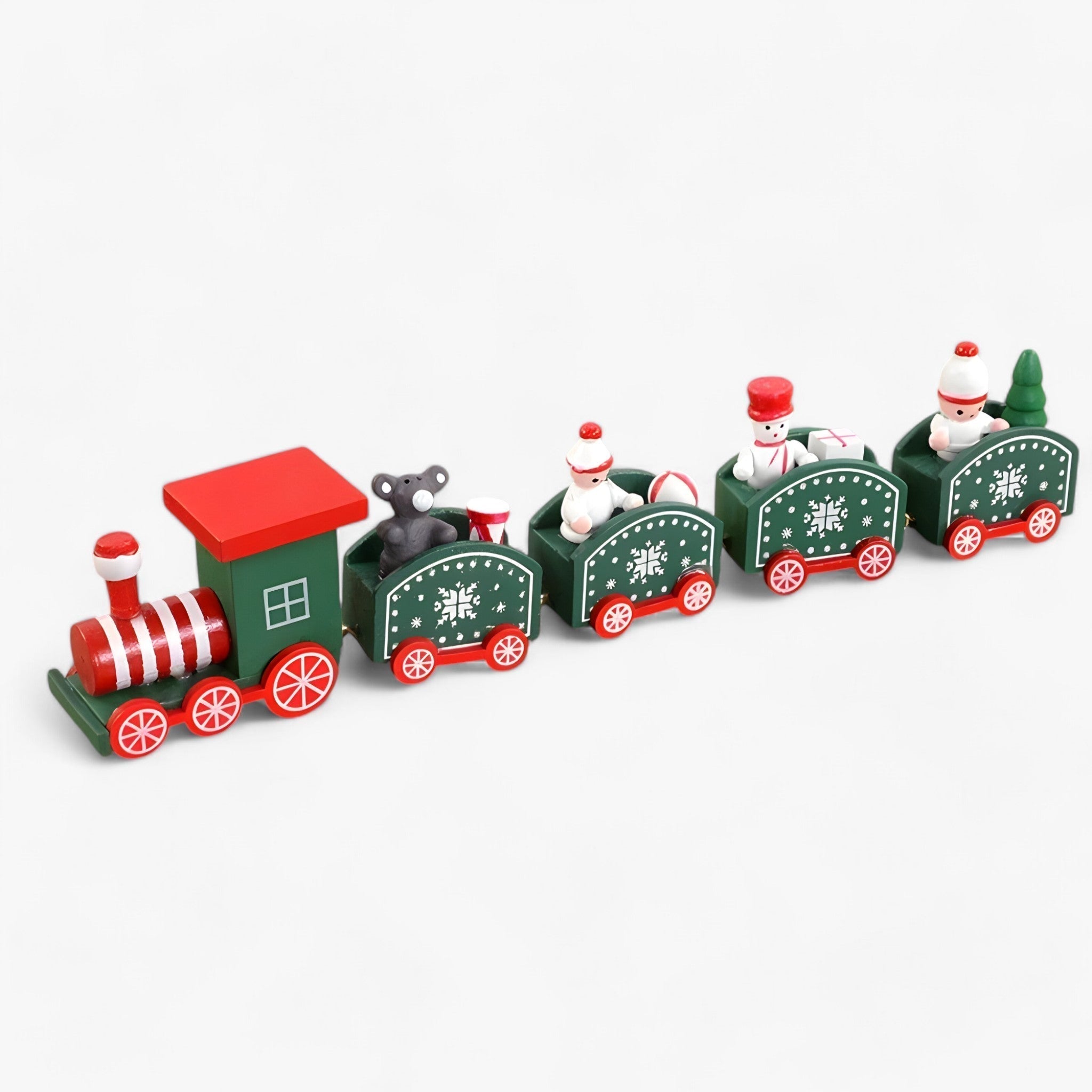 Launenhaft | Weihnachtliche Holzeisenbahn-Verzierung – festliche Dekoration und Geschenk für Kinder