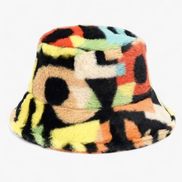 Jasmijn - Winterkappe mit Leopardenmuster aus Kunstpelz
