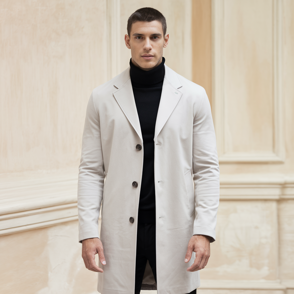 Lange Baumwolljacke - Elegant und geeignet für Business Casual Herren